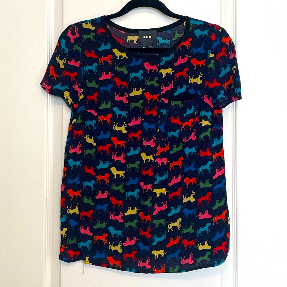Anthropologie Maeve Animal Blouse